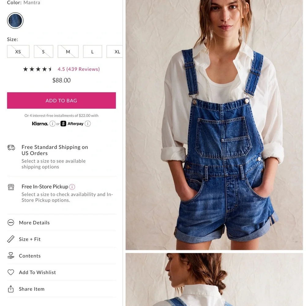 NWOT We The Free Oceanic Jean Shortalls! - Picture 7 of 16